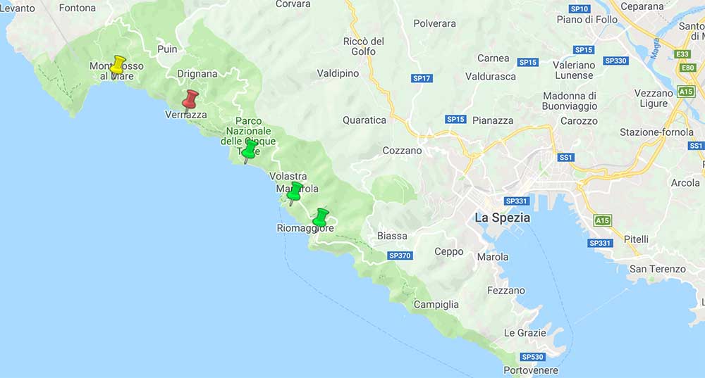 Cinque Terre Map