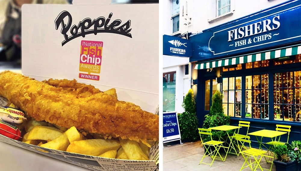 This image has an empty alt attribute; its file name is london-travel-fish-chips.jpg