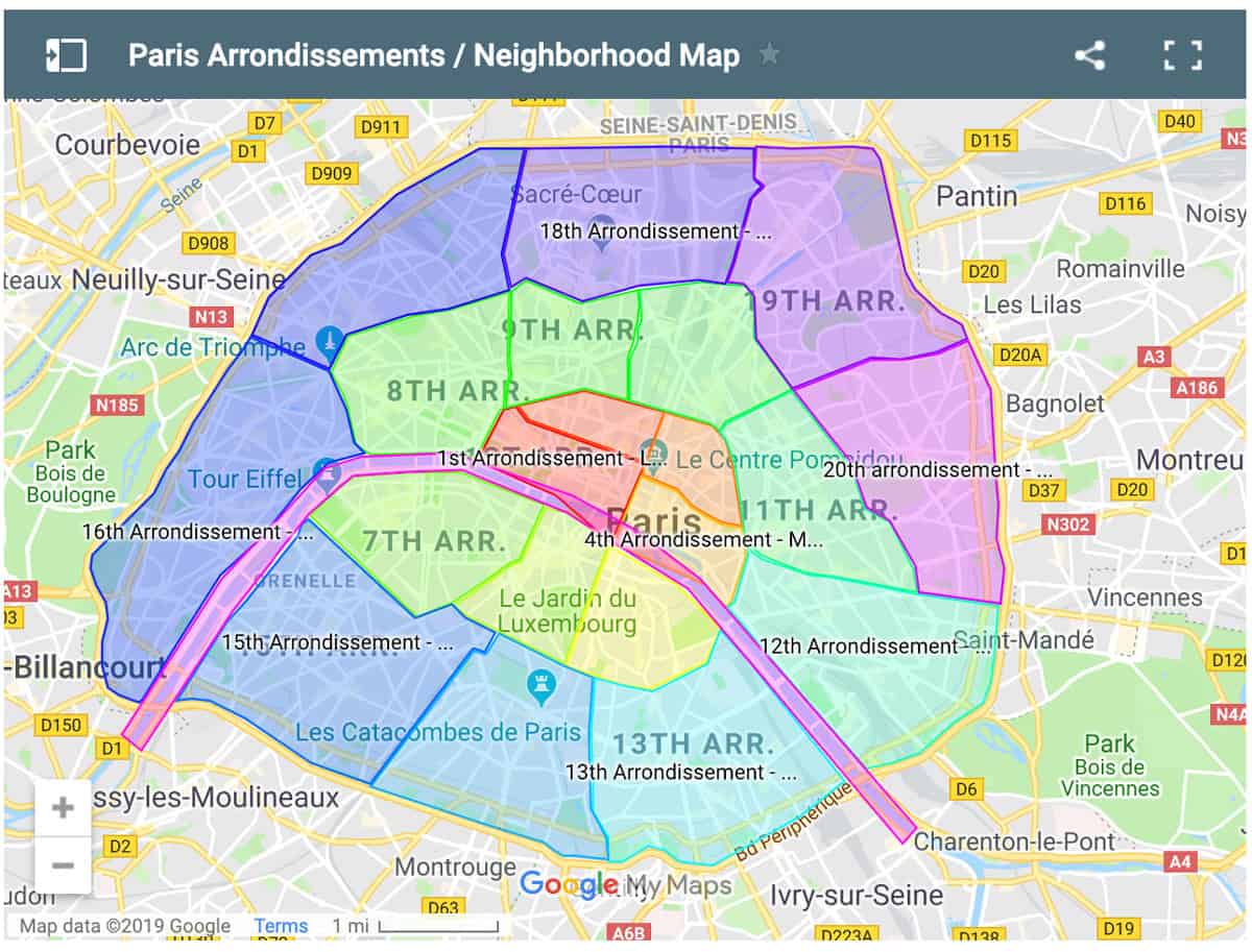Paris Neighborhood Map