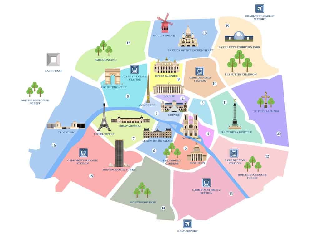 Paris Map Of Sights